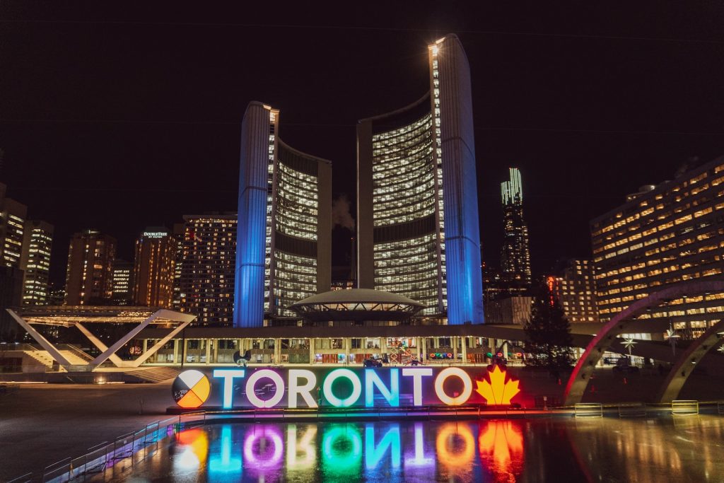 Toronto building with lights